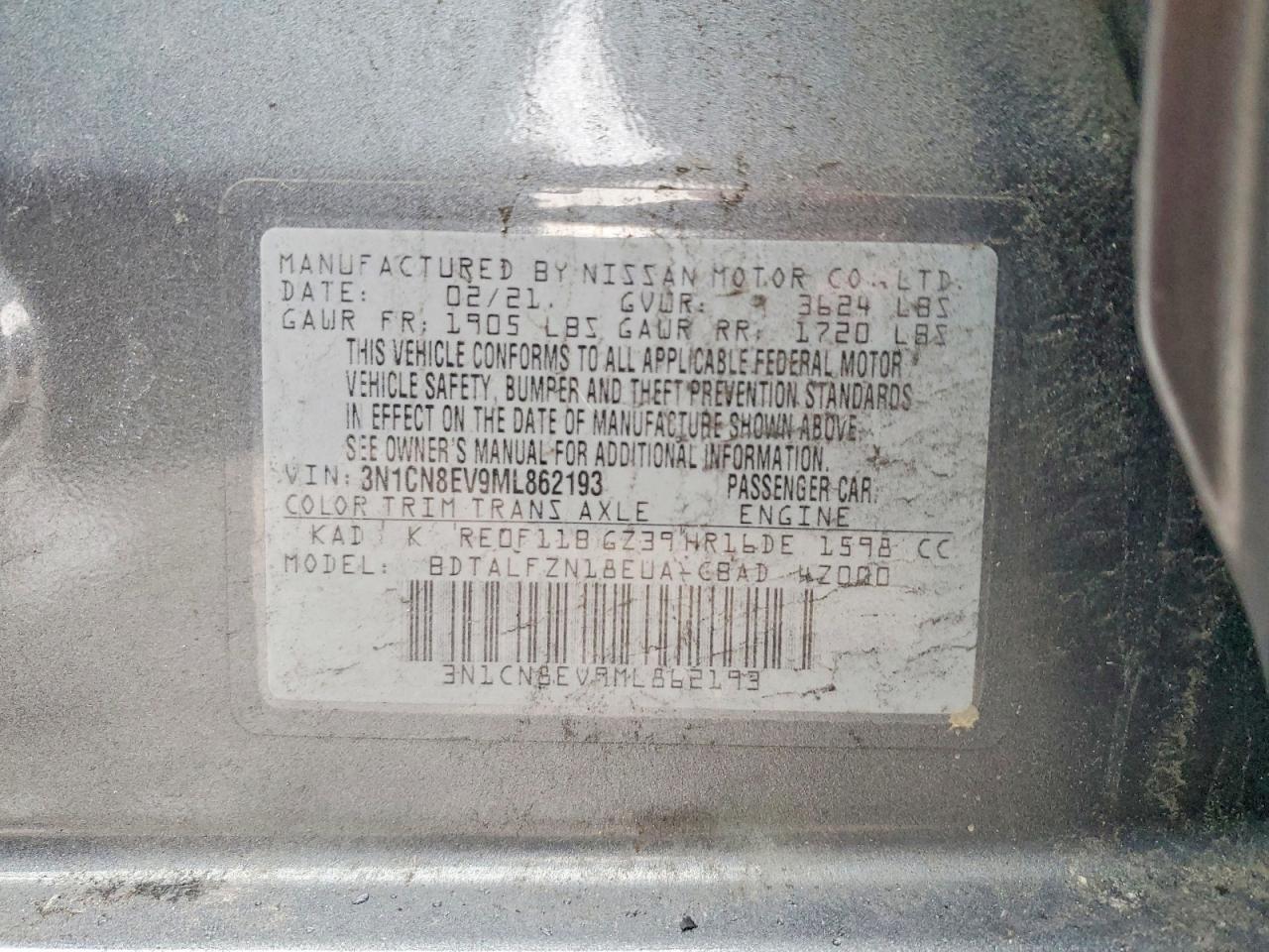 2021 NISSAN VERSA SV photo 34