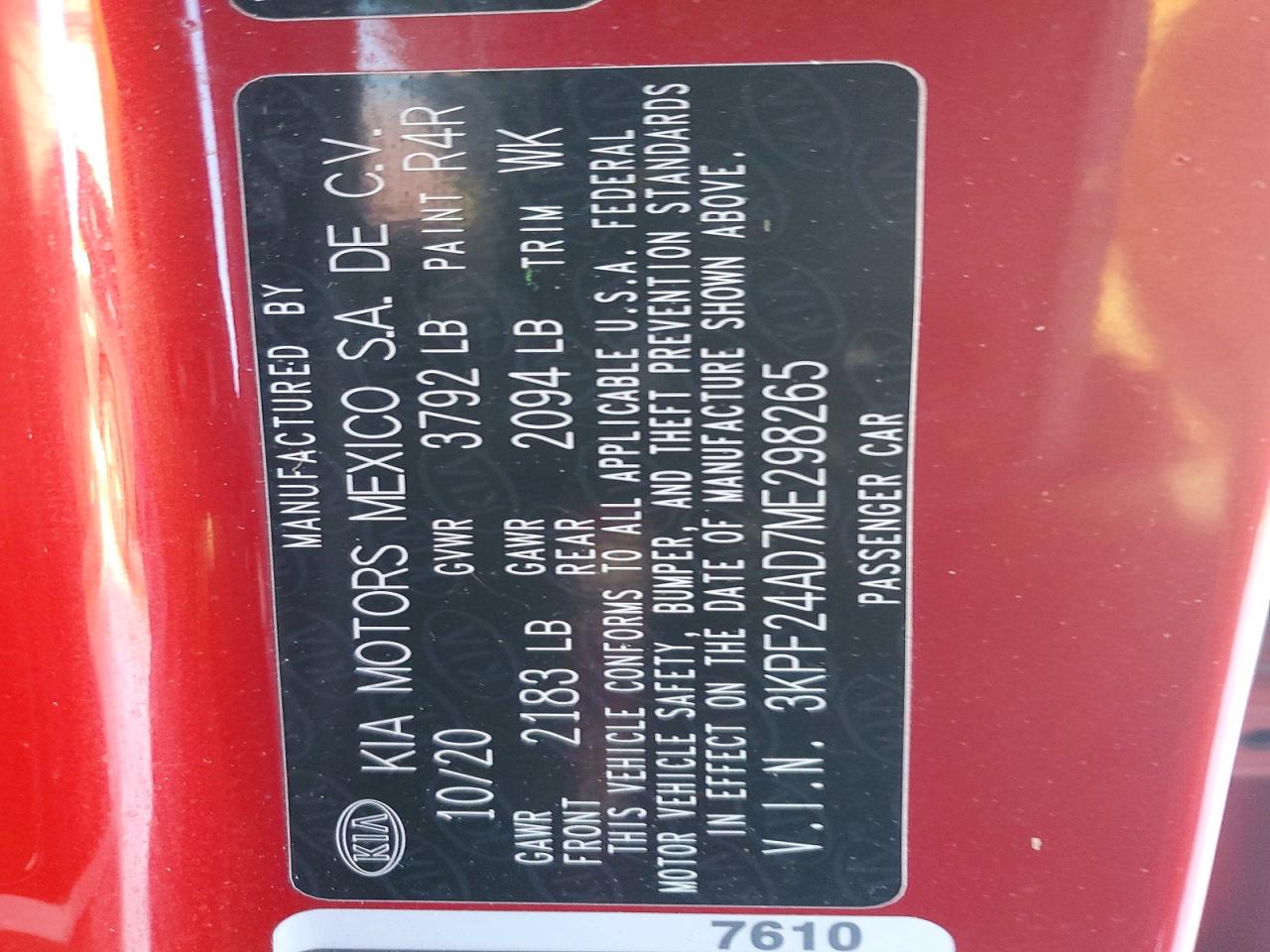 2021 KIA FORTE FE photo 12