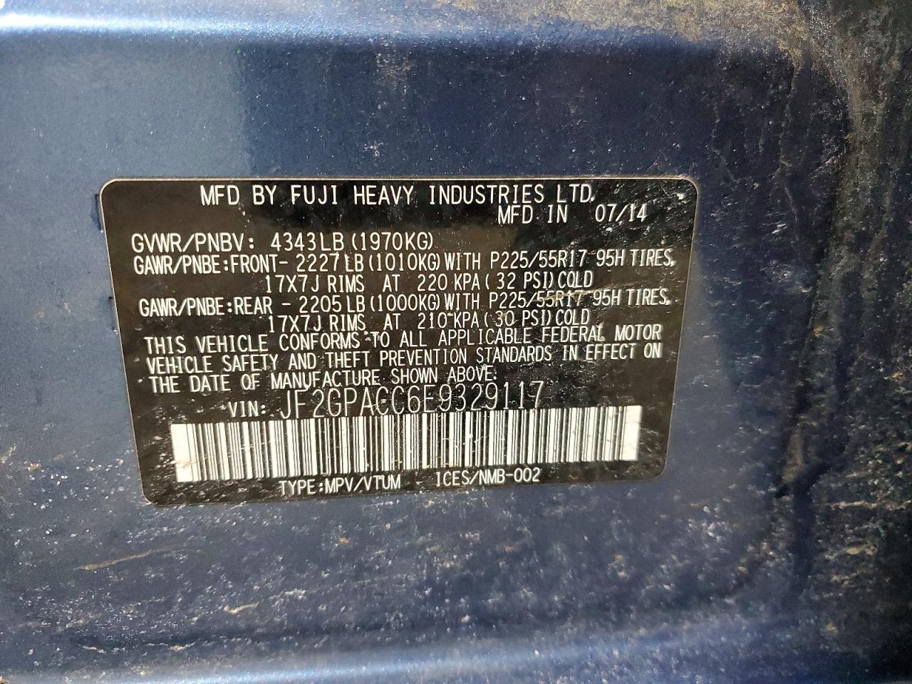 2014 SUBARU XV CROSSTREK 2.0 PREMIUM photo 12