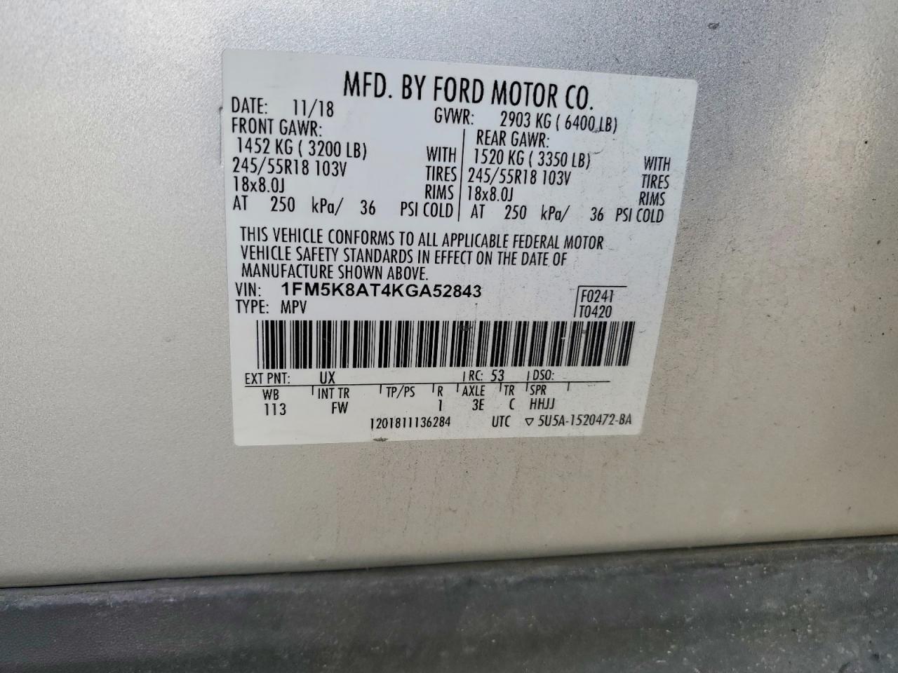 2019 FORD EXPLORER photo 37