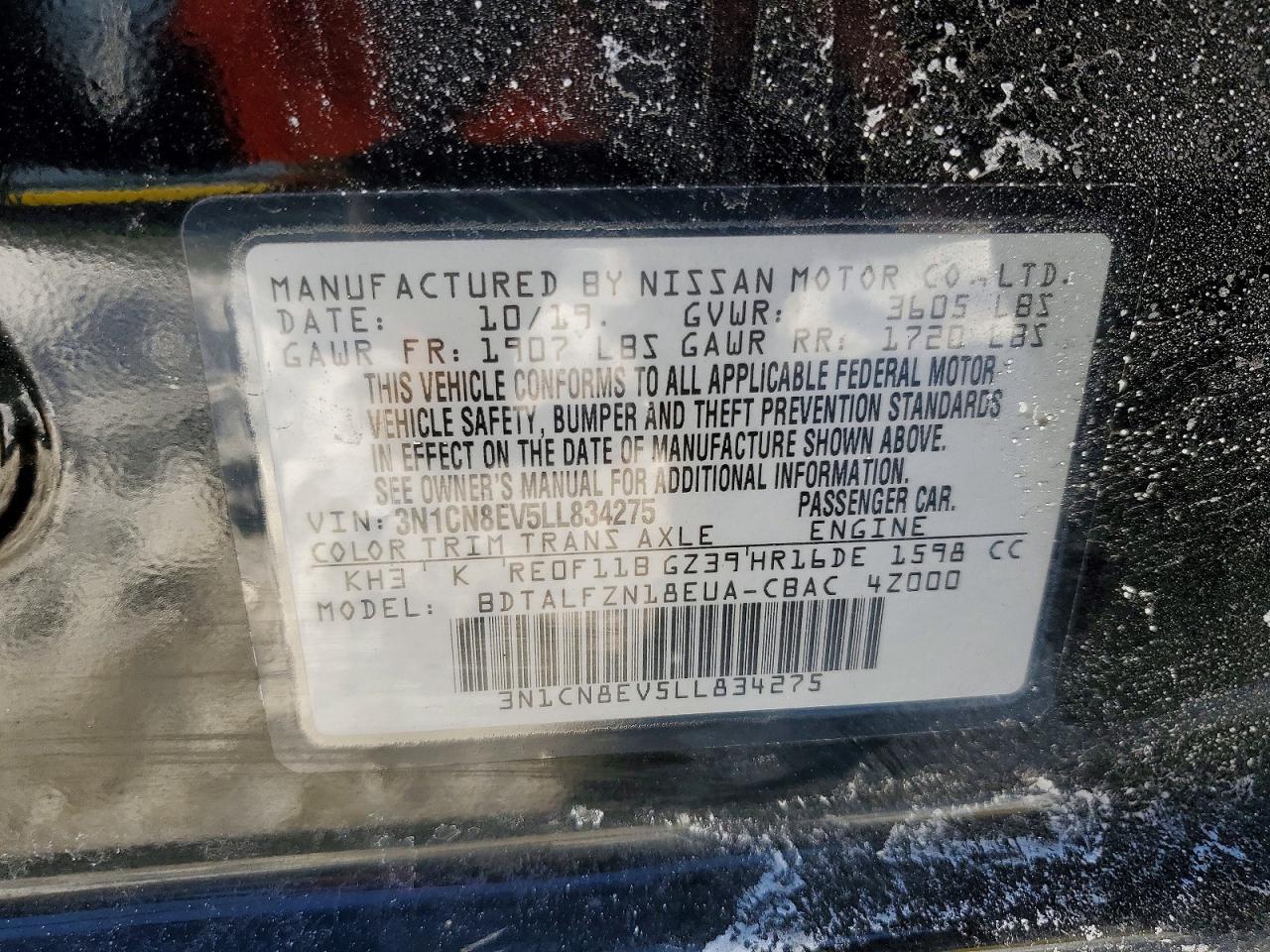 2020 NISSAN VERSA SV photo 12