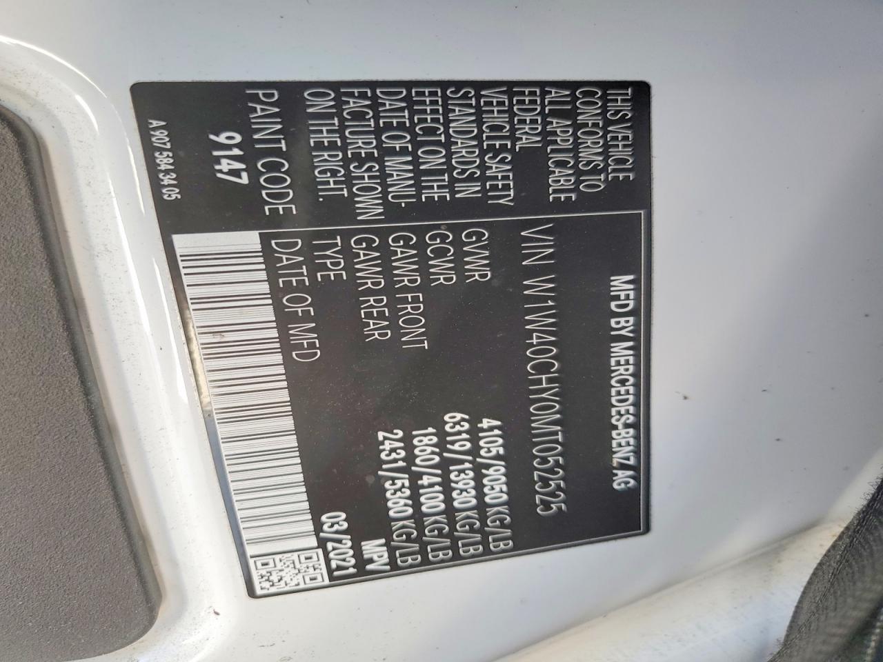 2021 BENZ SPRINTER CARGO 2500 photo 34