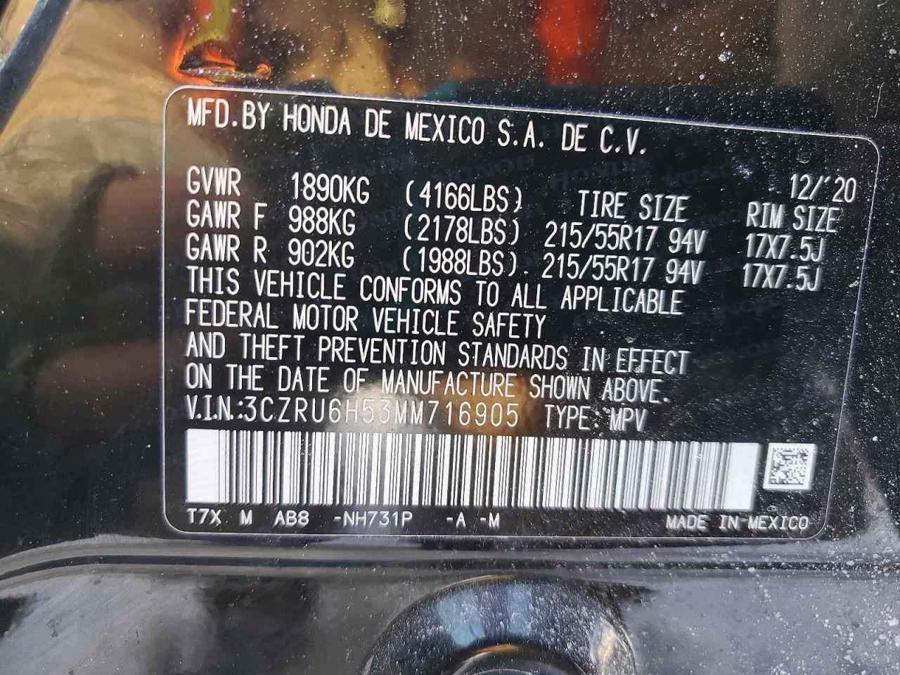 2021 HONDA HR-V EX photo 37