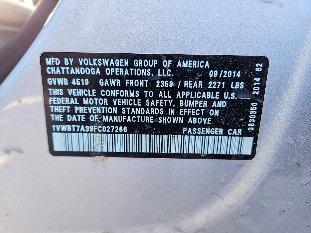 2015 VOLKSWAGEN PASSAT SE photo 13