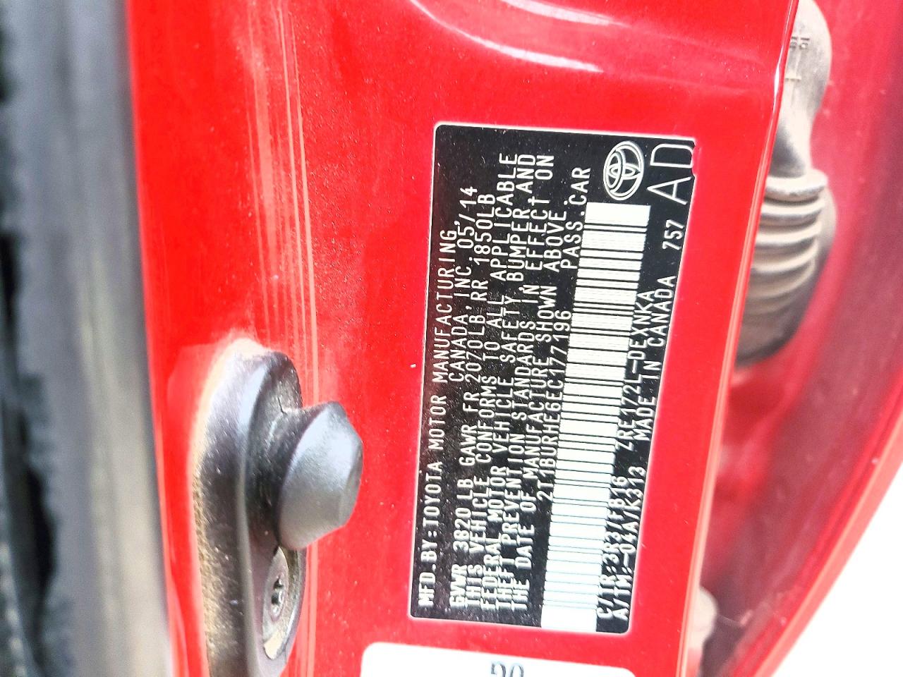 2014 TOYOTA COROLLA photo 23