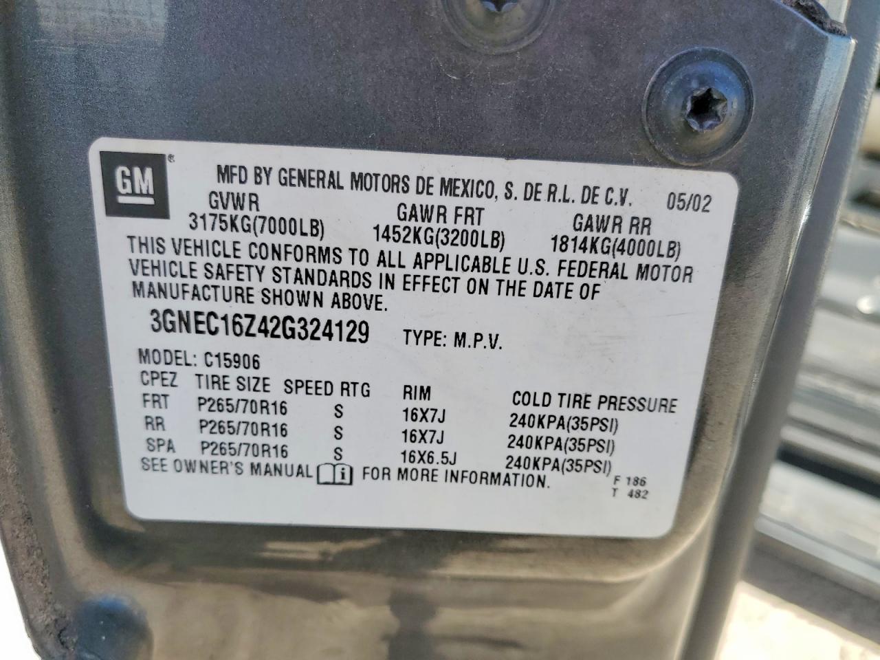 2002 CHEVROLET SUBURBAN C1500 photo 40