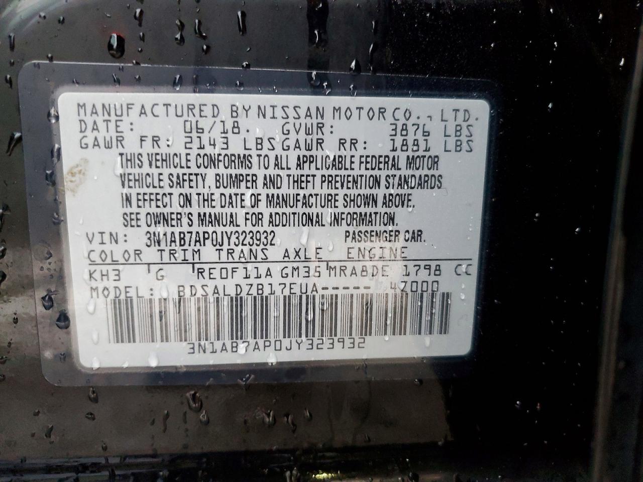 2018 NISSAN SENTRA SV photo 34