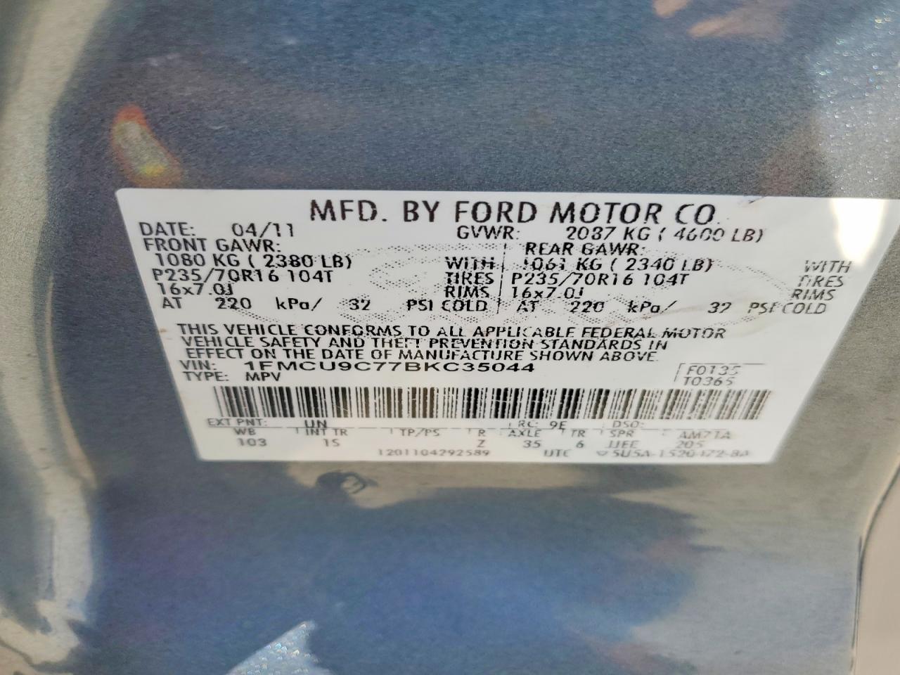 2011 FORD ESCAPE XLS photo 37