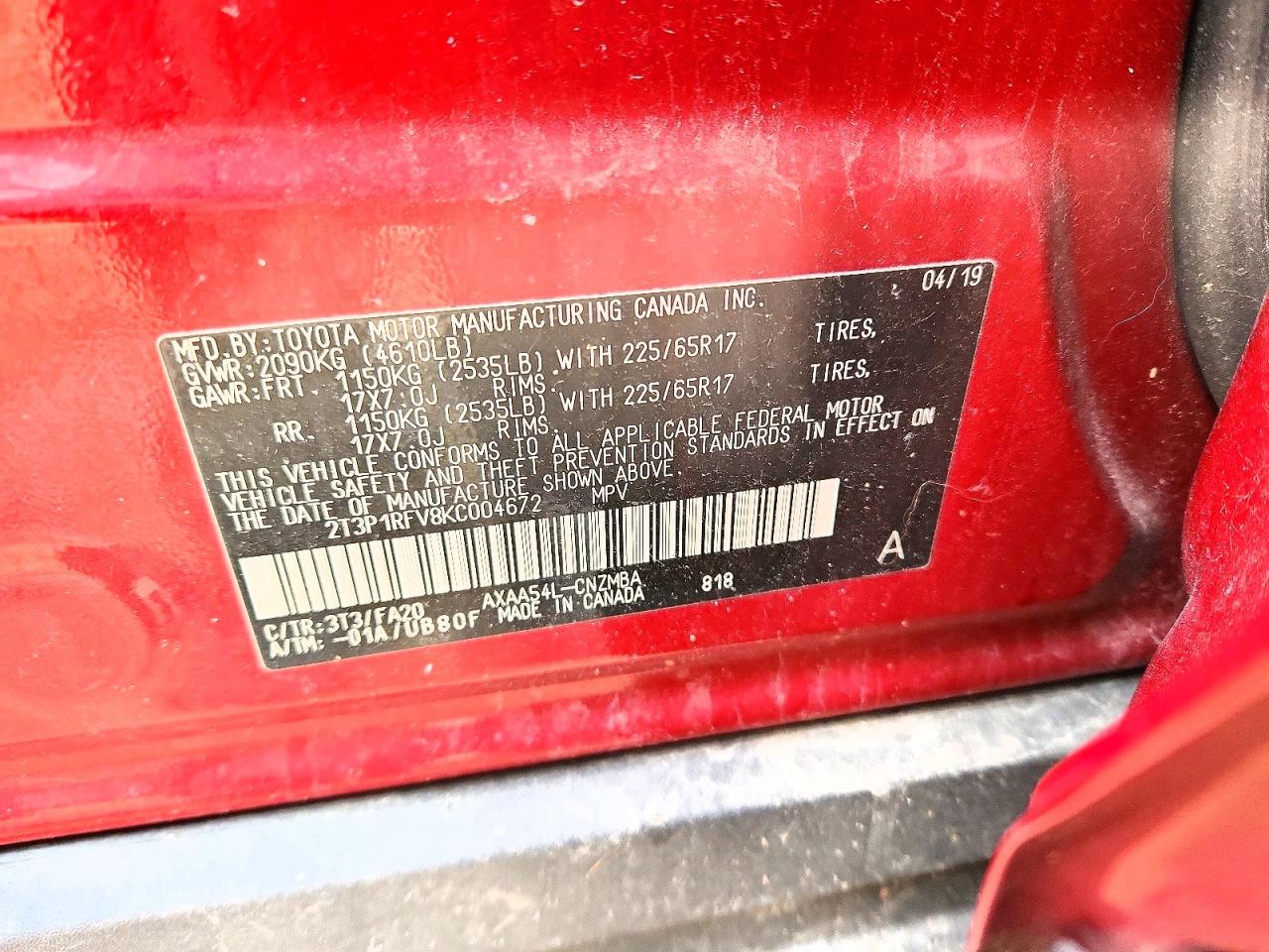 2019 TOYOTA RAV4 XLE photo 14