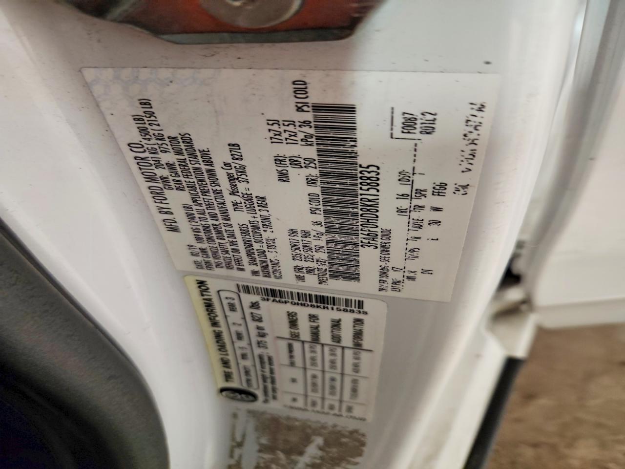 2019 FORD FUSION SE photo 25