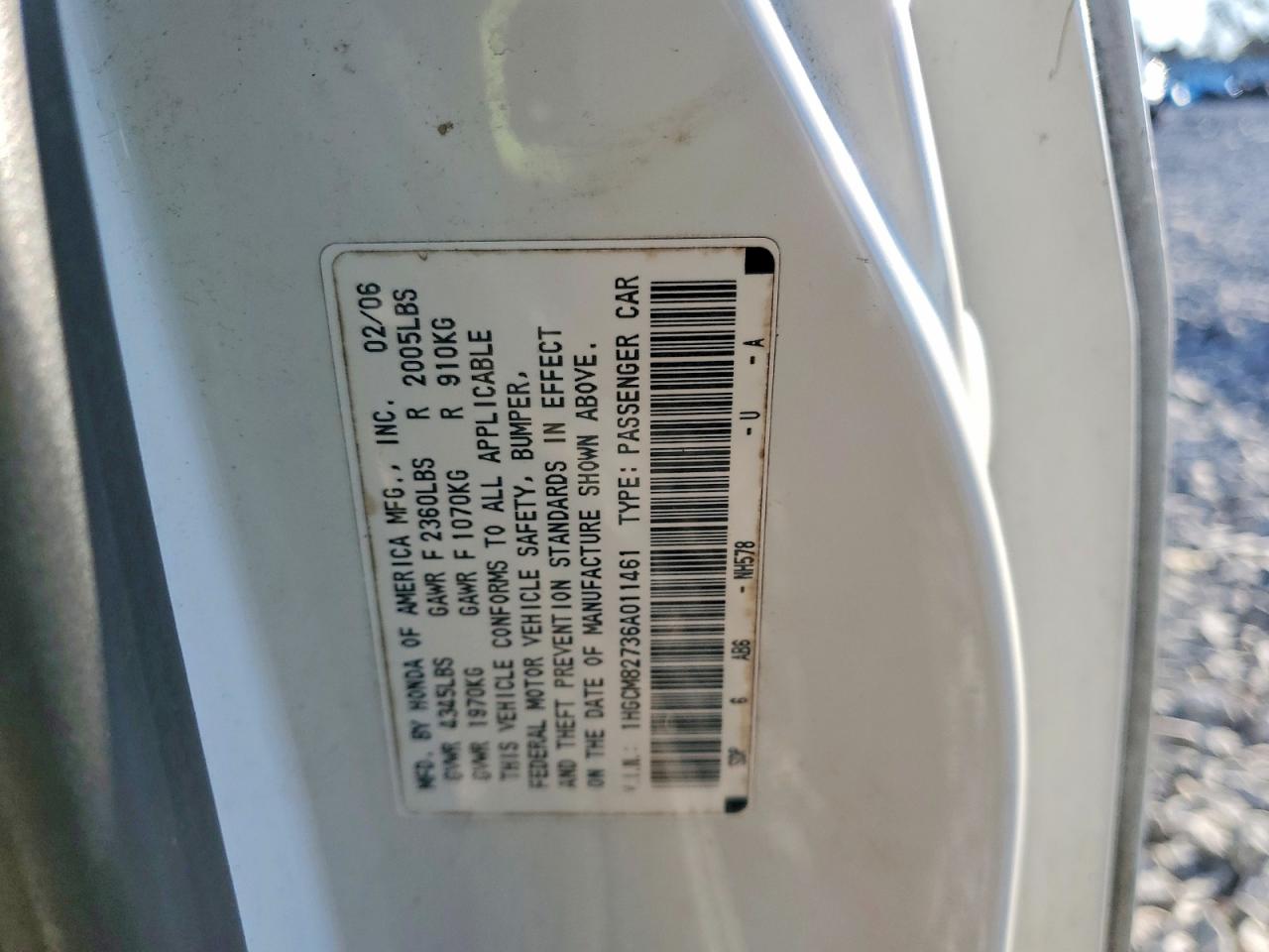 2006 HONDA ACCORD EX photo 23