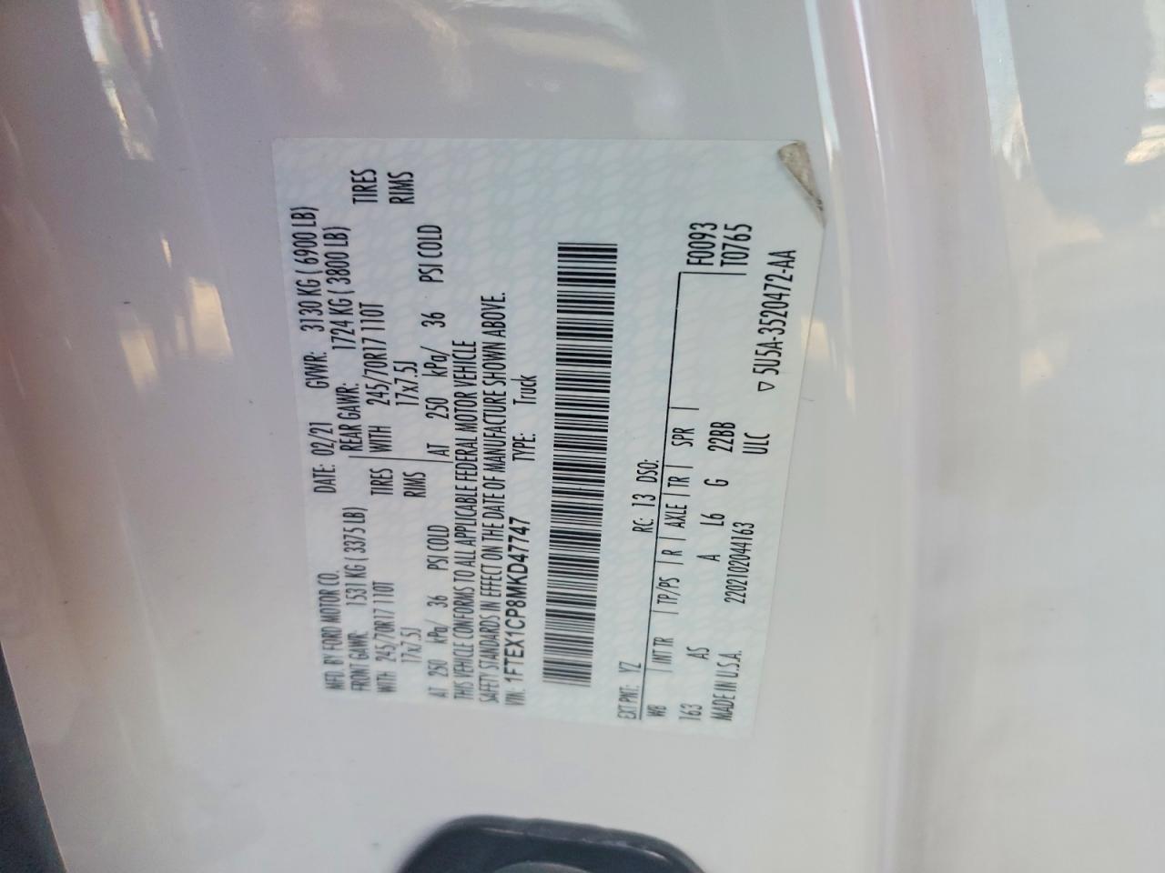 2021 FORD F150 SUPER CAB photo 34