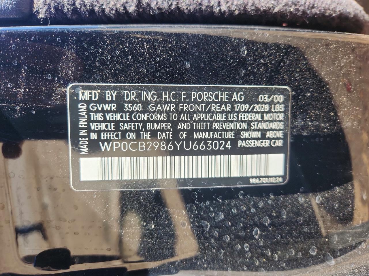 2000 PORSCHE BOXSTER S photo 12