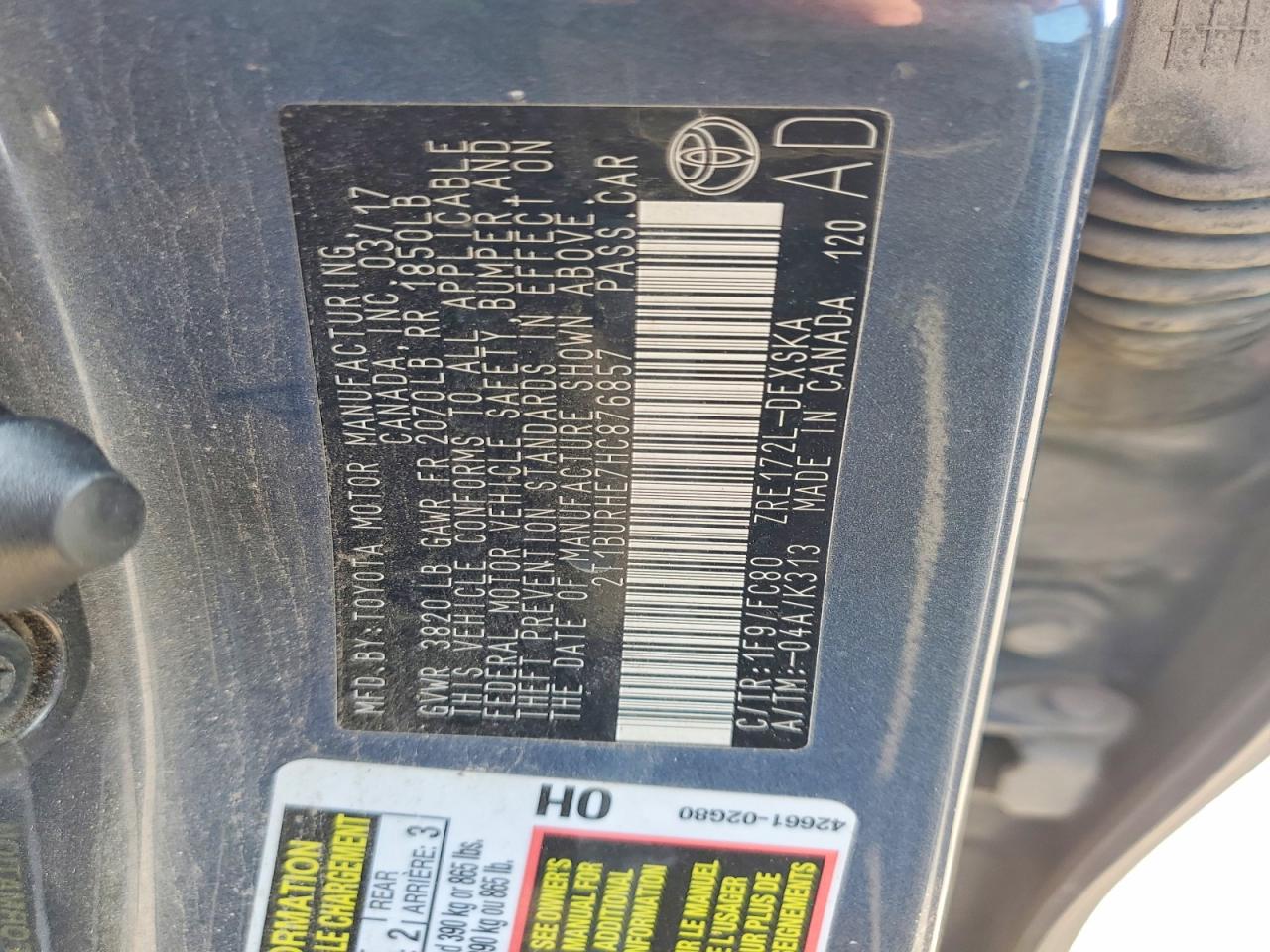 2017 TOYOTA COROLLA L photo 13