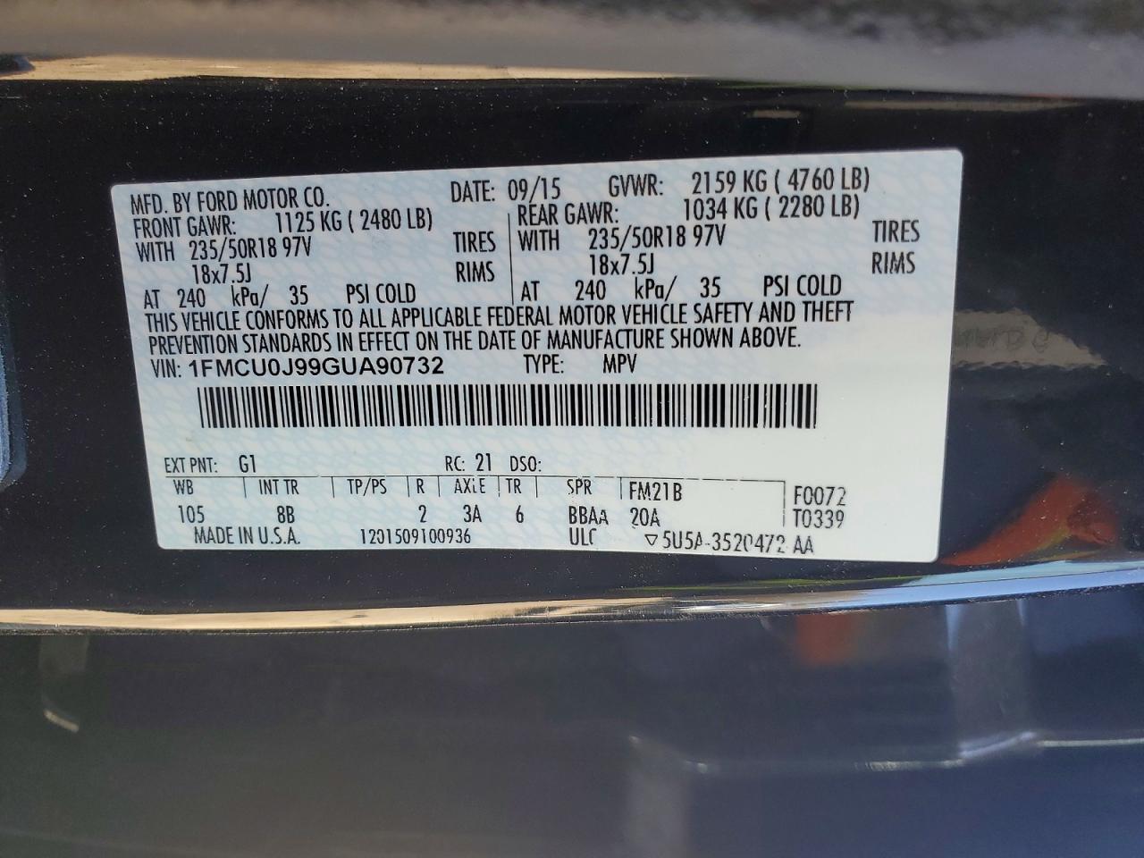 2016 FORD ESCAPE TITANIUM photo 23