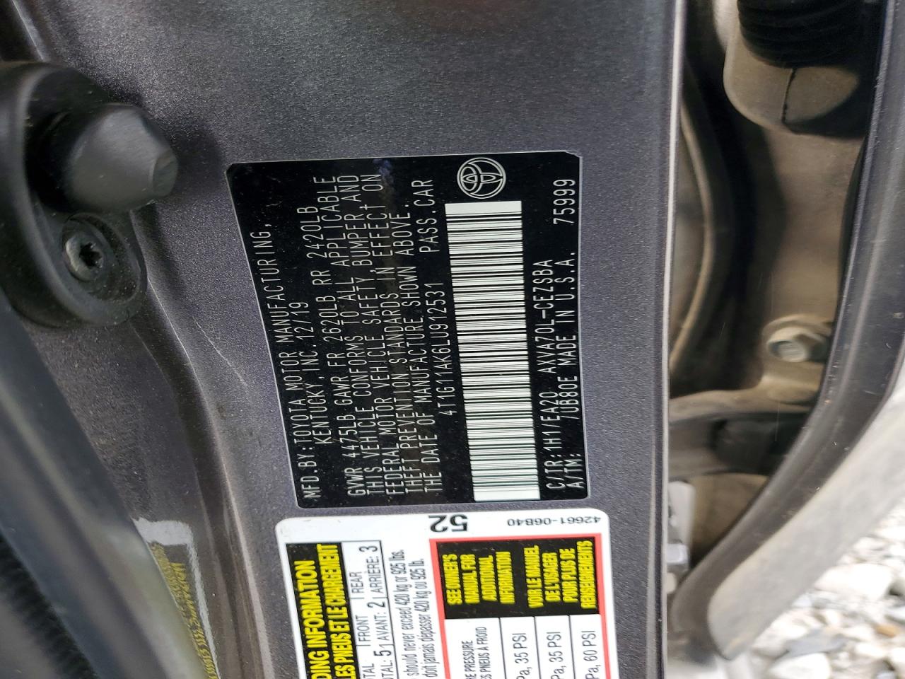 2020 TOYOTA CAMRY SE photo 34