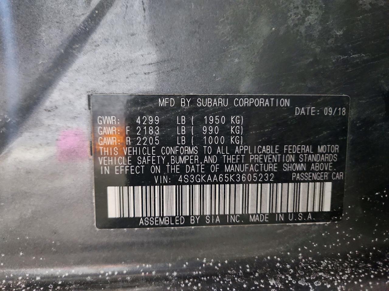 2019 SUBARU IMPREZA photo 12