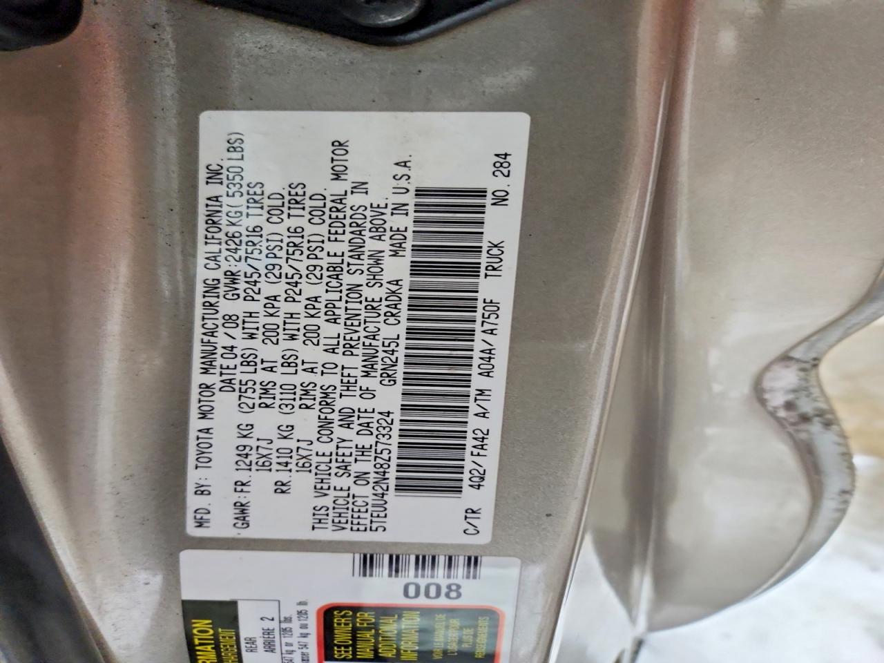 2008 TOYOTA TACOMA ACCESS CAB photo 23