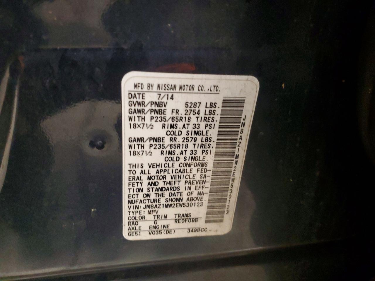 2014 NISSAN MURANO S photo 37