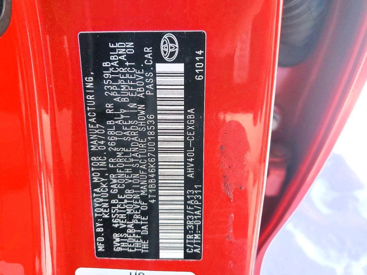 2007 TOYOTA CAMRY HYBRID photo 23
