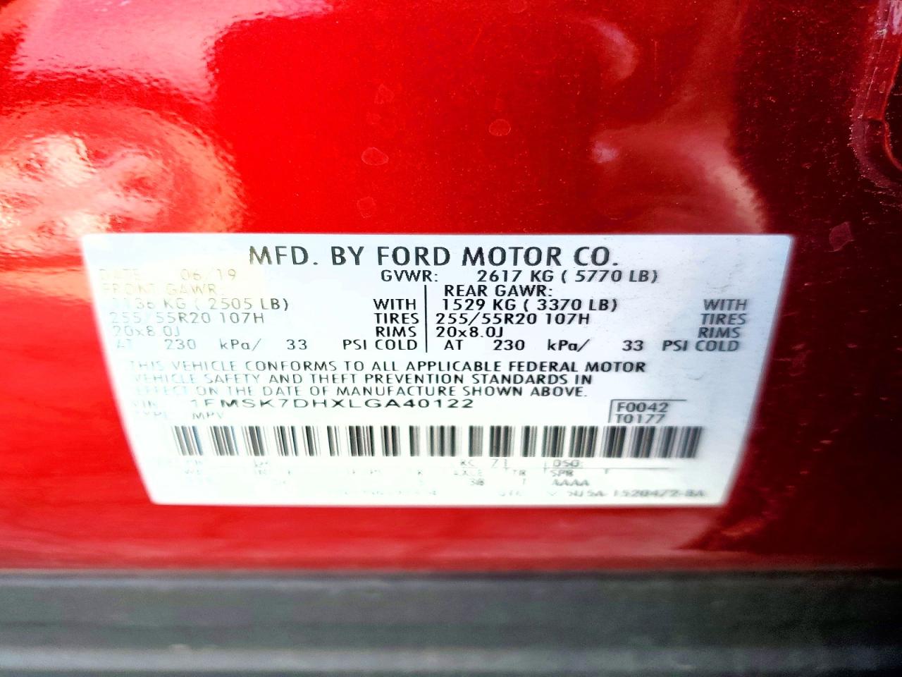 2020 FORD EXPLORER XLT photo 40