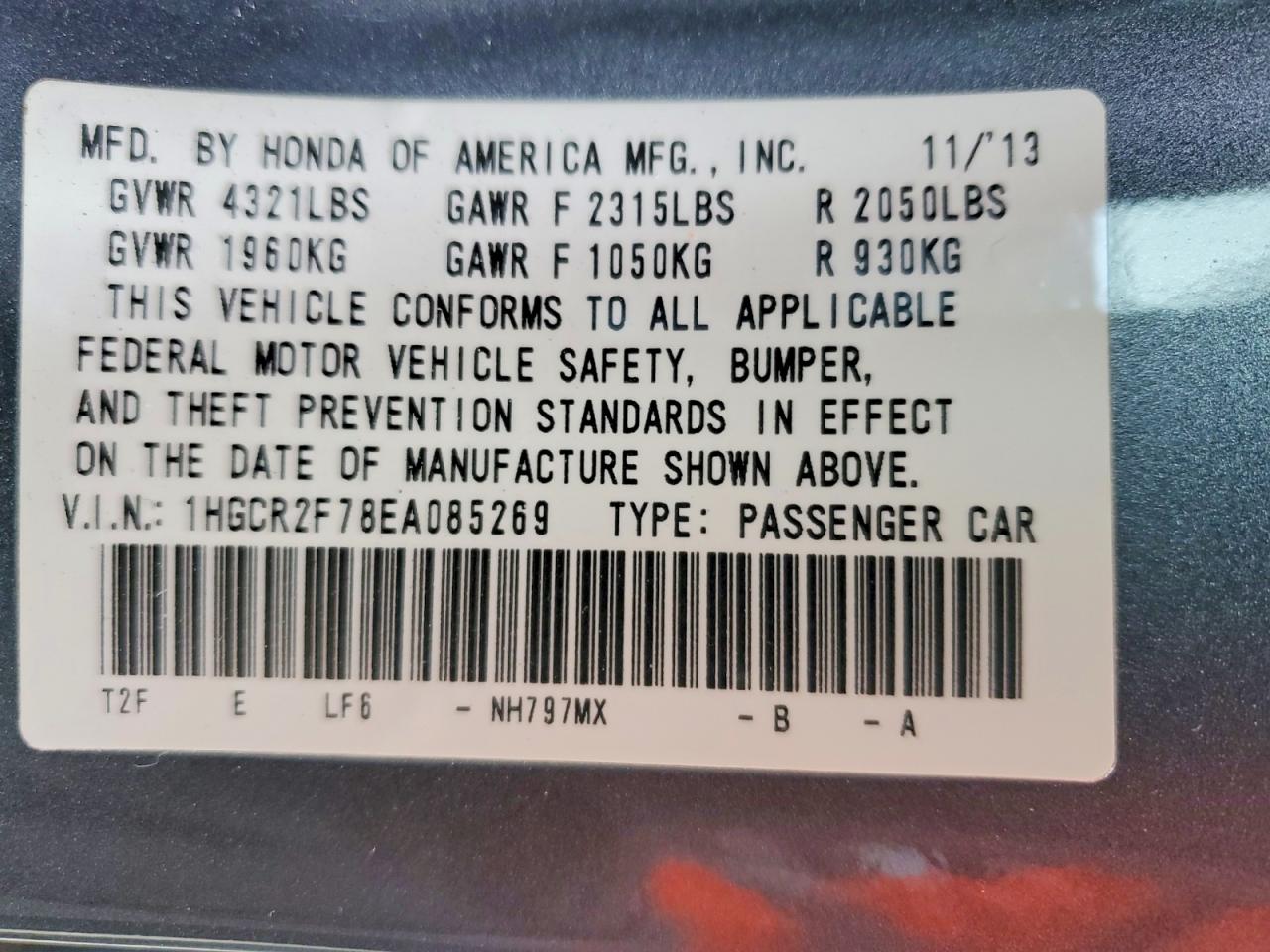 2014 HONDA ACCORD EX photo 23