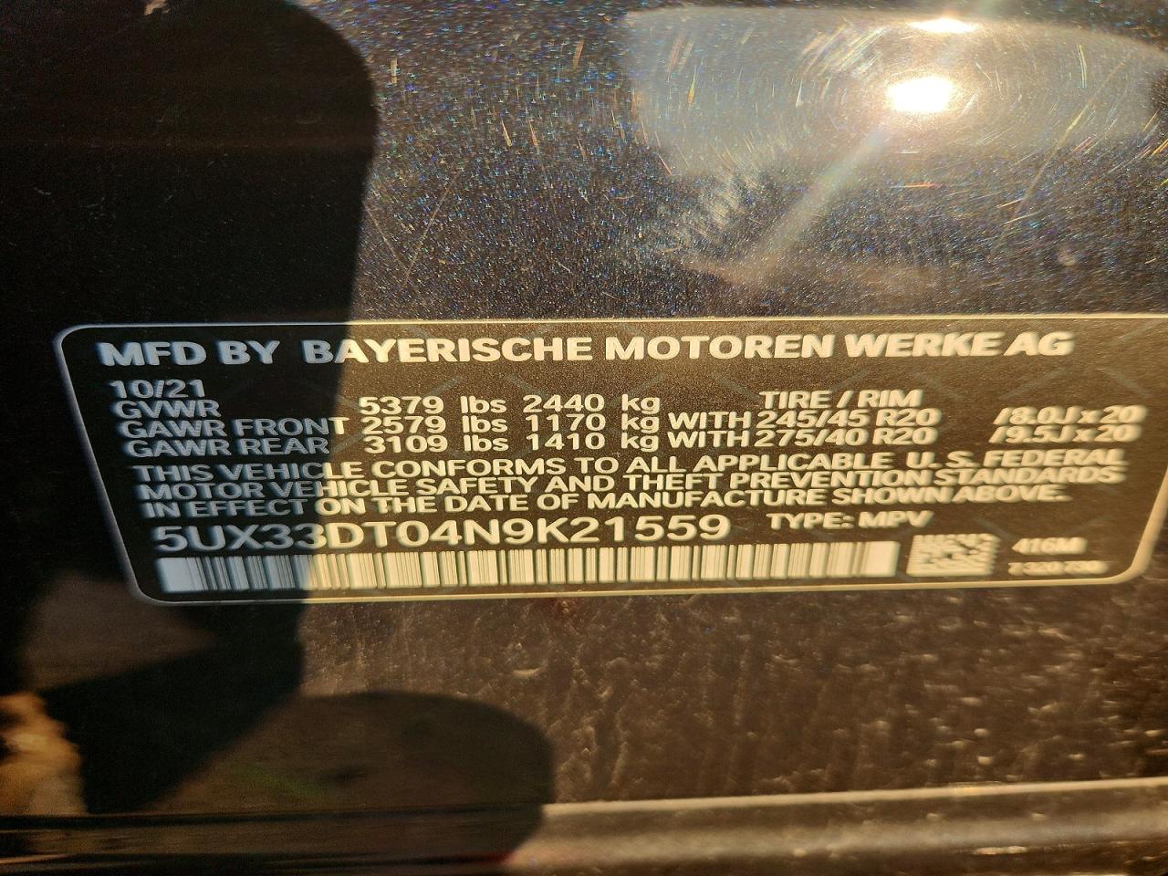 2022 BMW X4 XDRIVE30I photo 37
