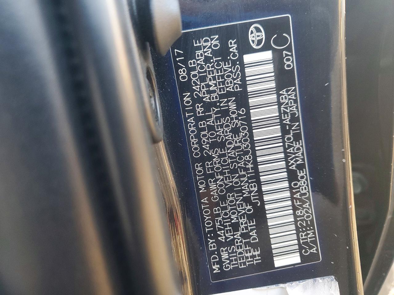 2018 TOYOTA CAMRY LE photo 23