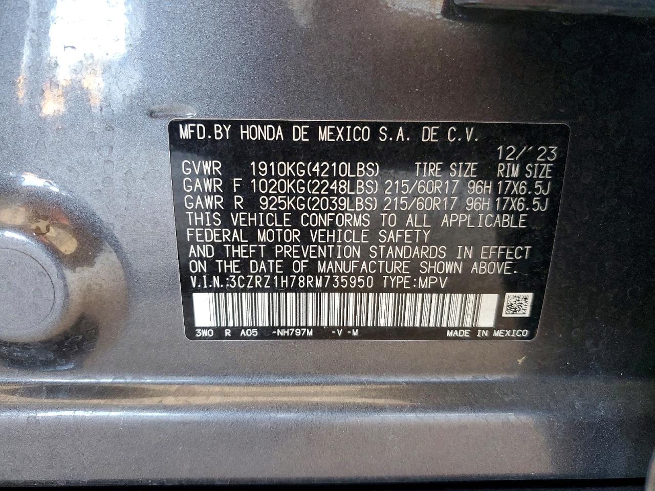 2024 HONDA HR-V EXL photo 13