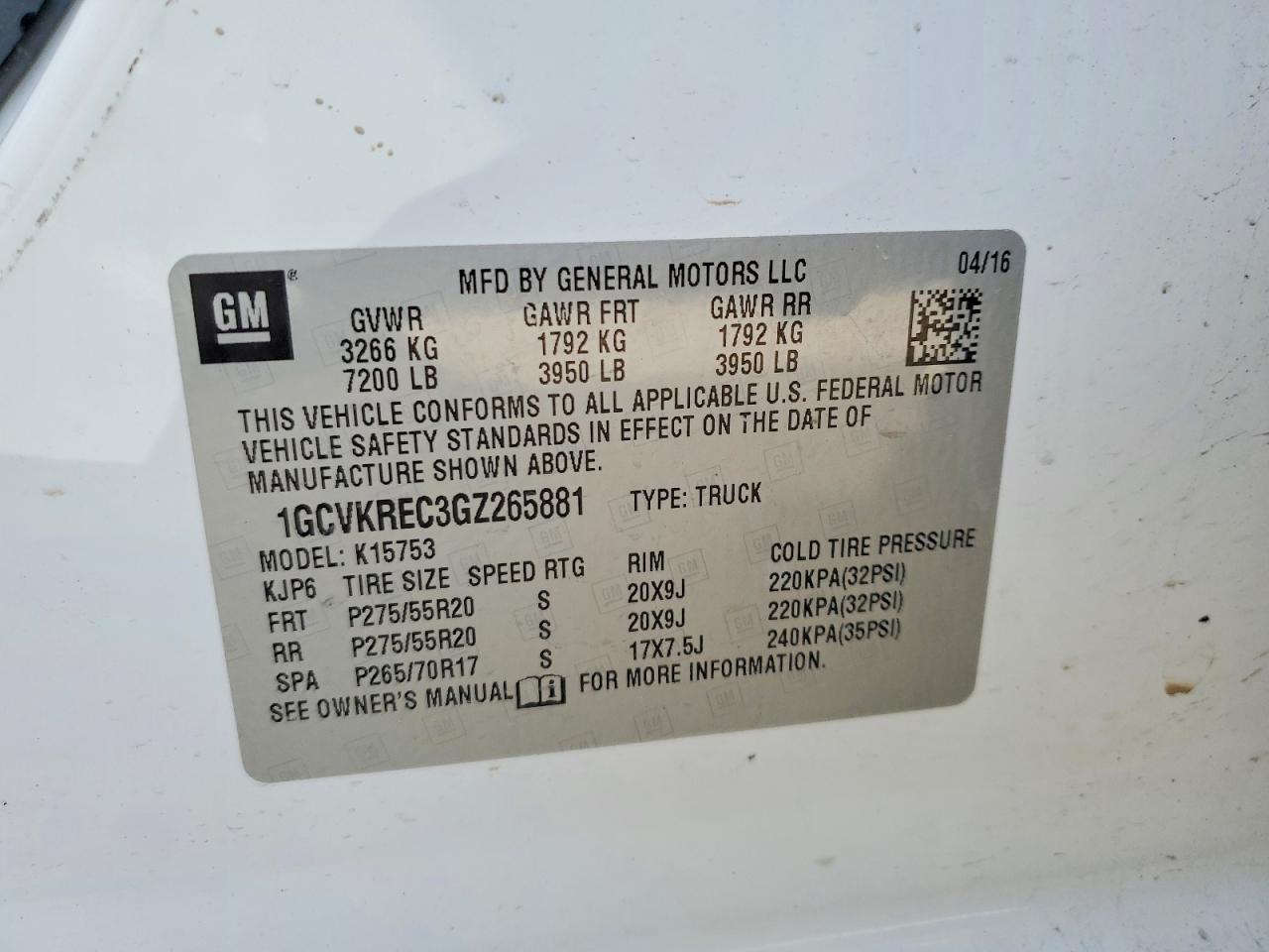 2016 CHEVROLET SILVERADO K1500 LT photo 34