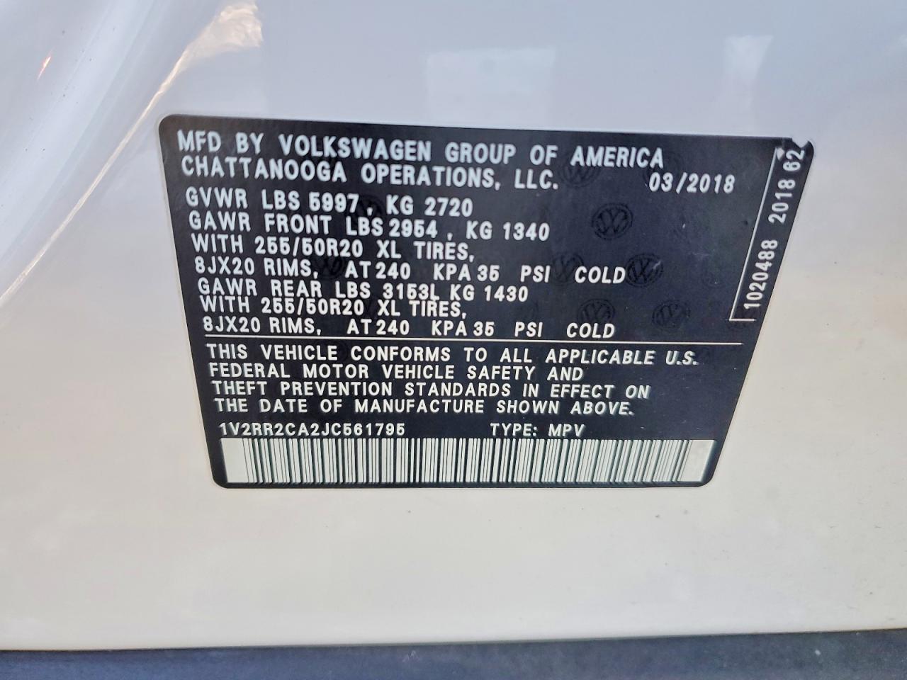 2018 VOLKSWAGEN ATLAS SEL photo 14