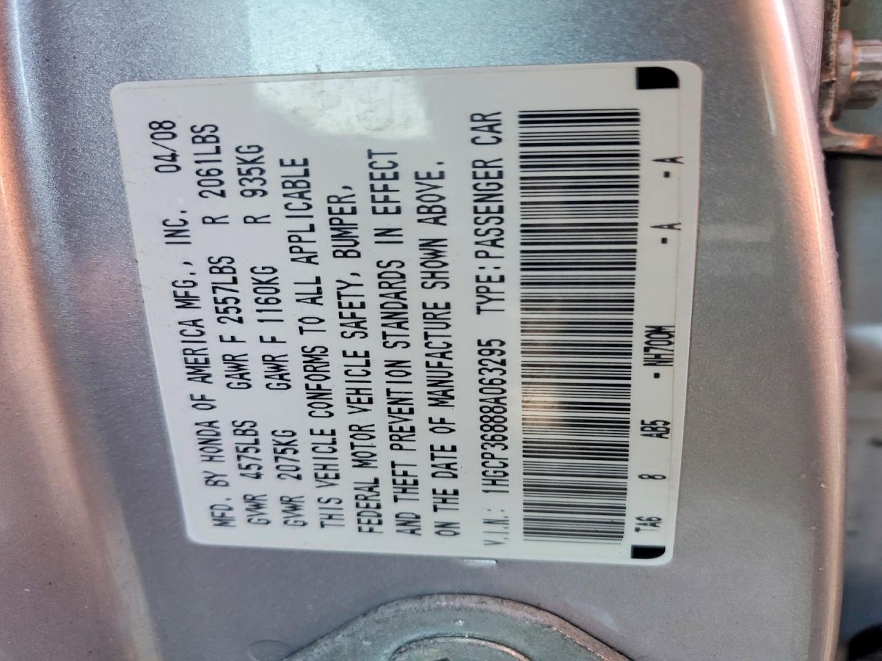 2008 HONDA ACCORD EXL photo 25