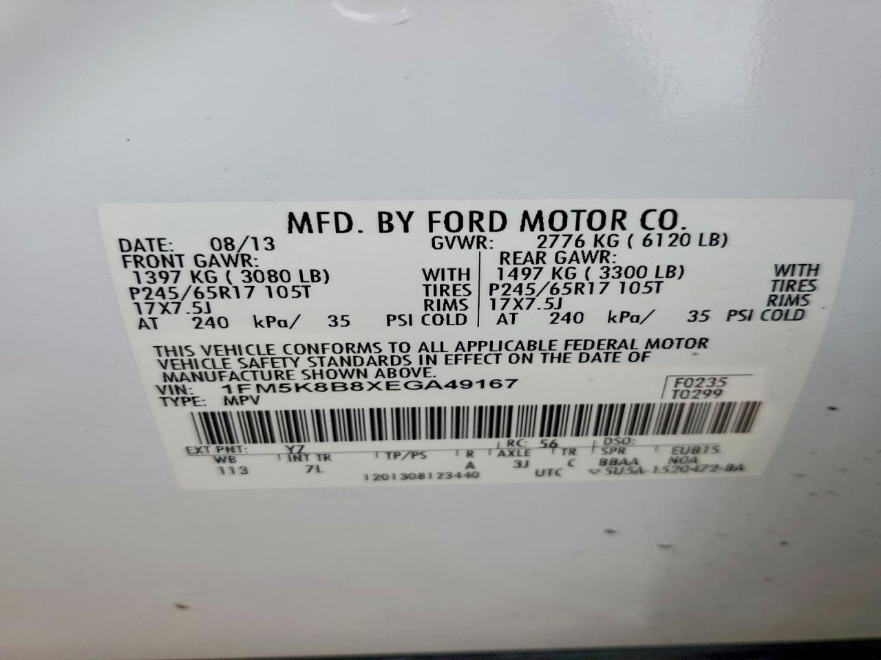 2014 FORD EXPLORER photo 37