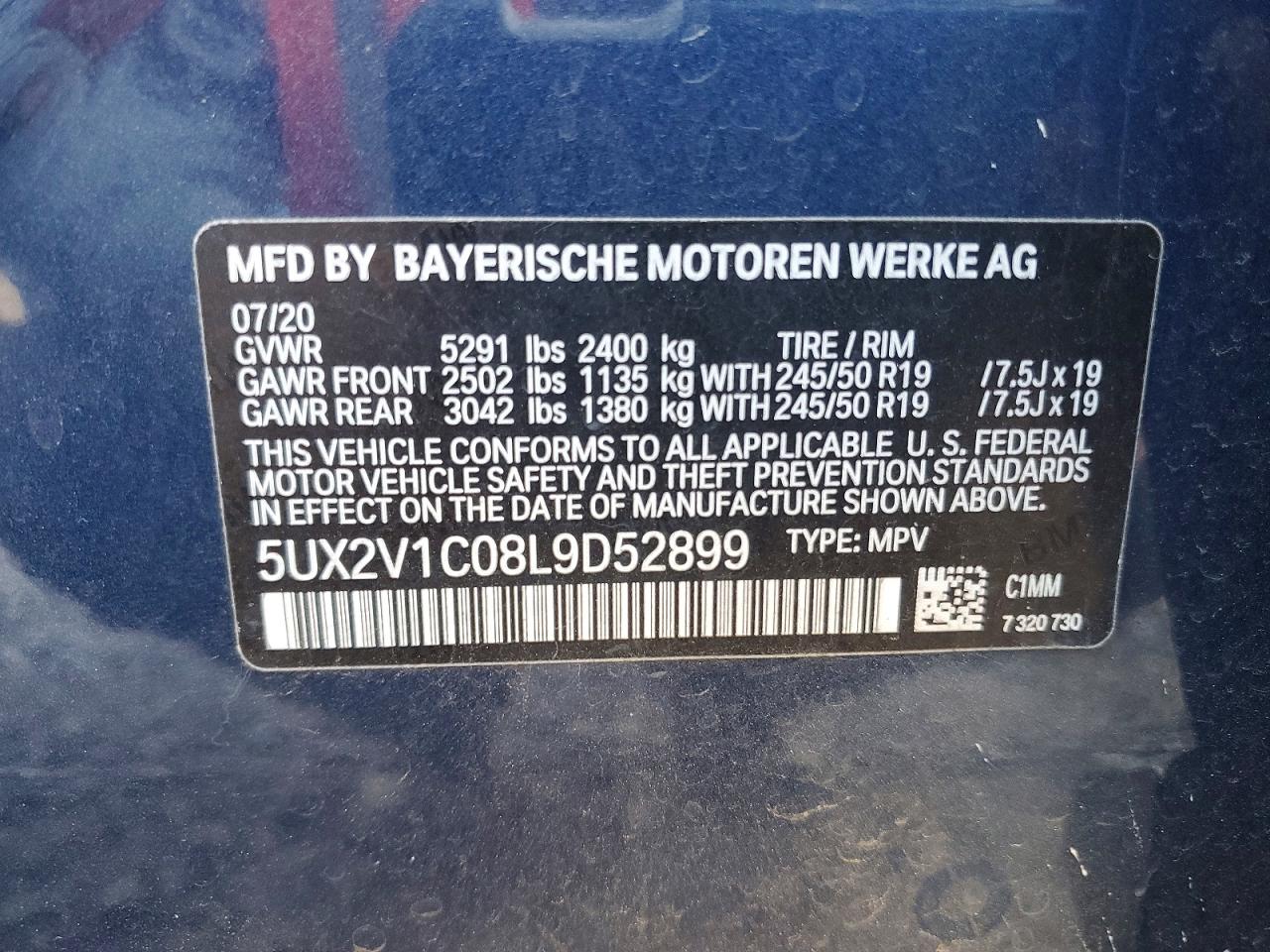 2020 BMW X4 XDRIVE30I photo 12