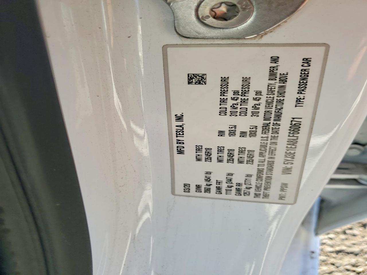 2020 TESLA MODEL 3 photo 12