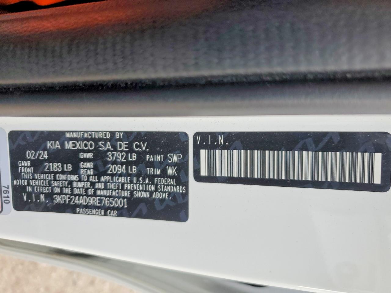 2024 KIA FORTE LX photo 12
