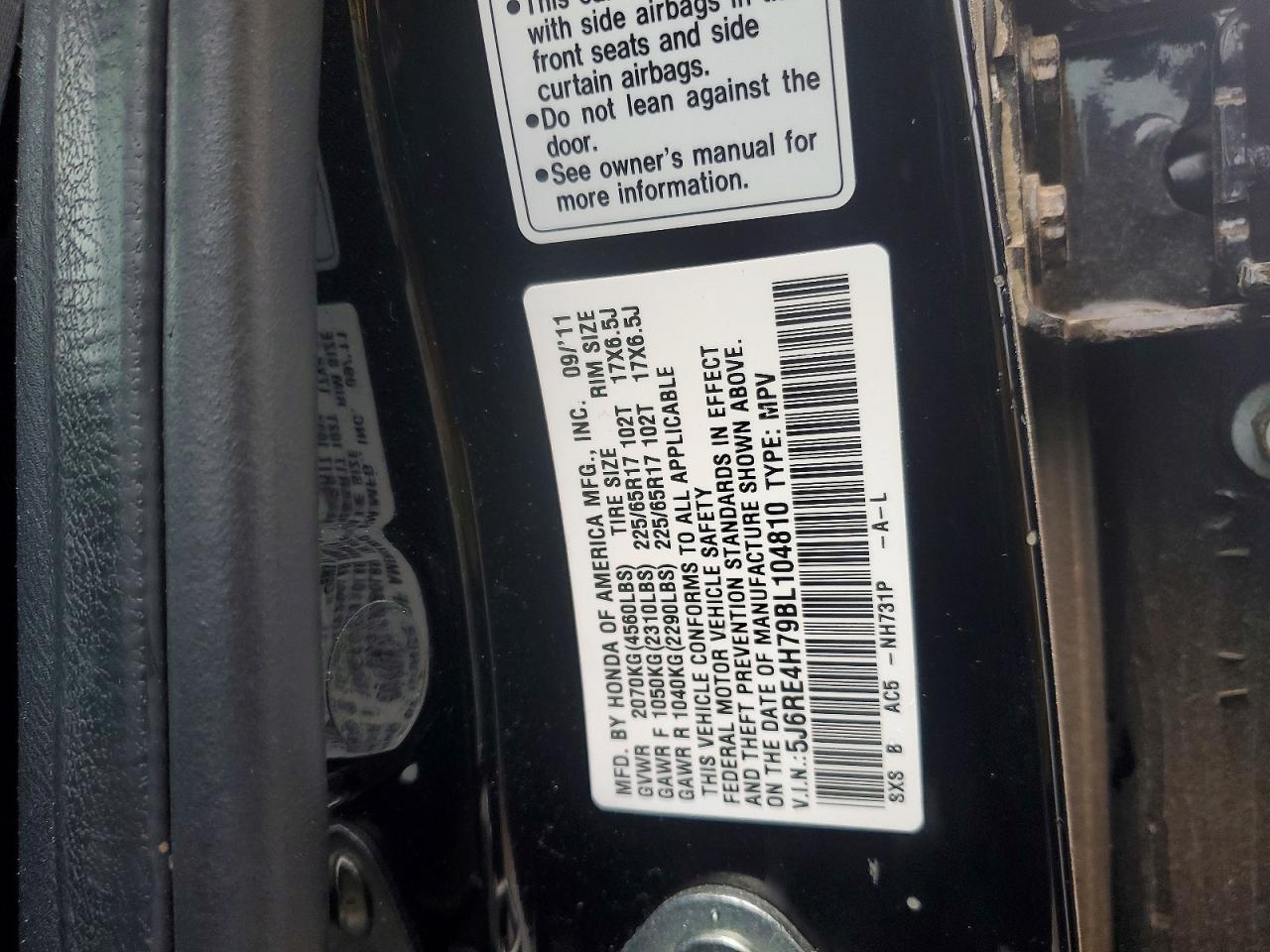 2011 HONDA CR-V EXL photo 25