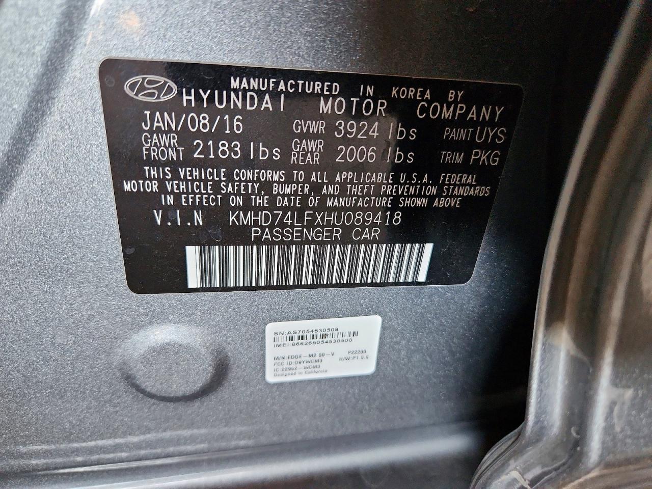 2017 HYUNDAI ELANTRA SE photo 23