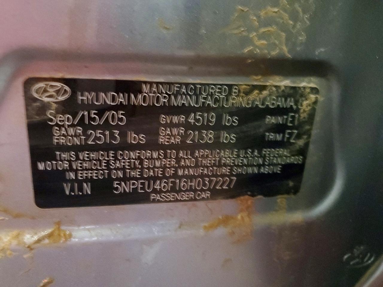 2006 HYUNDAI SONATA GLS photo 34