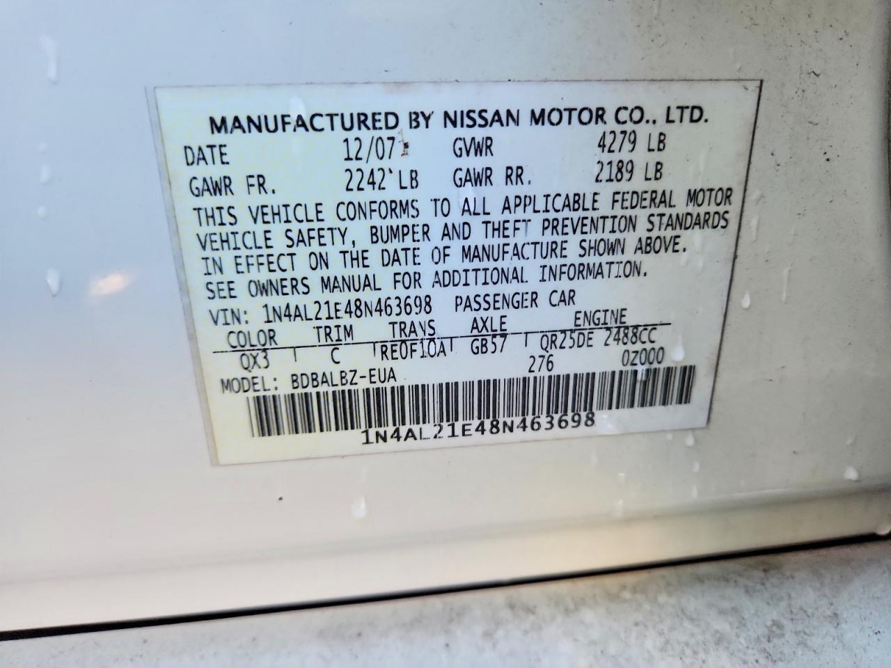 2008 NISSAN ALTIMA 2.5 photo 13