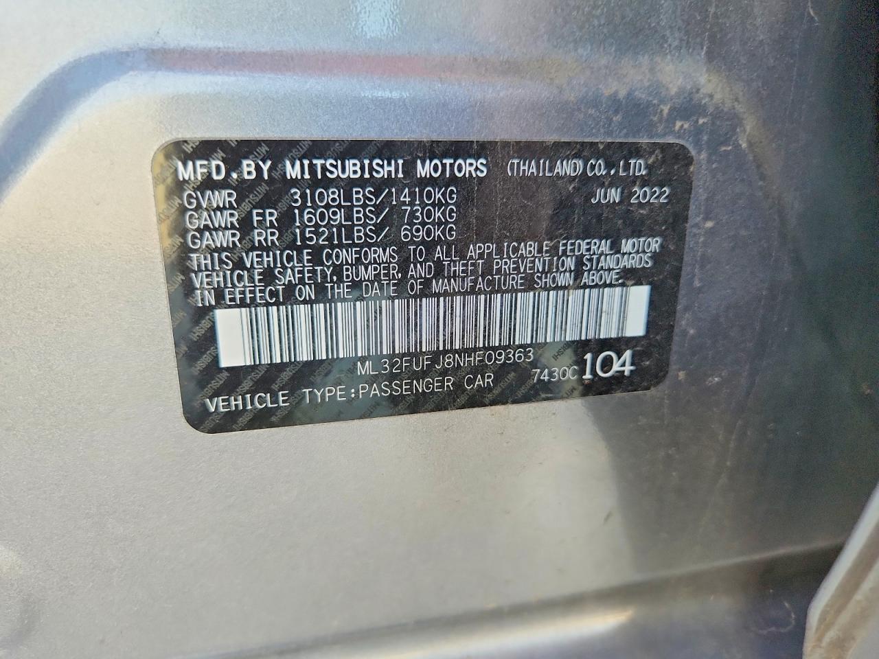 2022 MITSUBISHI MIRAGE G4 ES photo 12