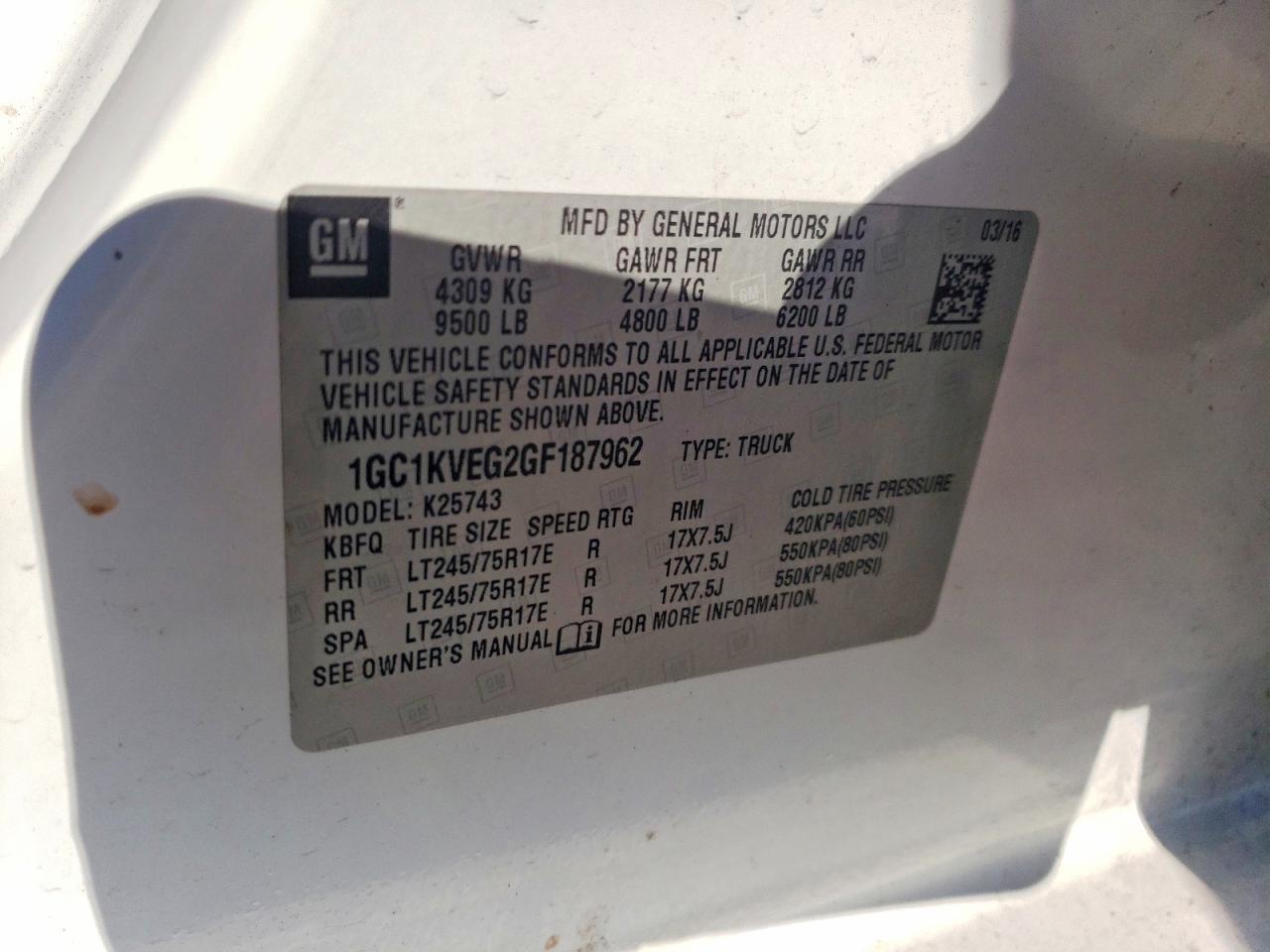 2016 CHEVROLET SILVERADO K2500 HEAVY DUTY LT photo 25
