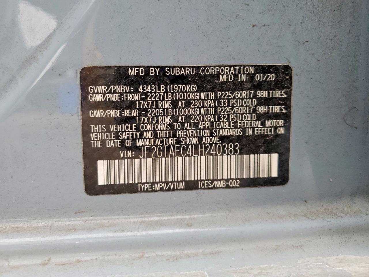 2020 SUBARU CROSSTREK PREMIUM photo 23