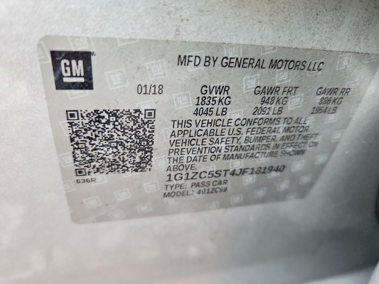 2018 CHEVROLET MALIBU LS photo 12