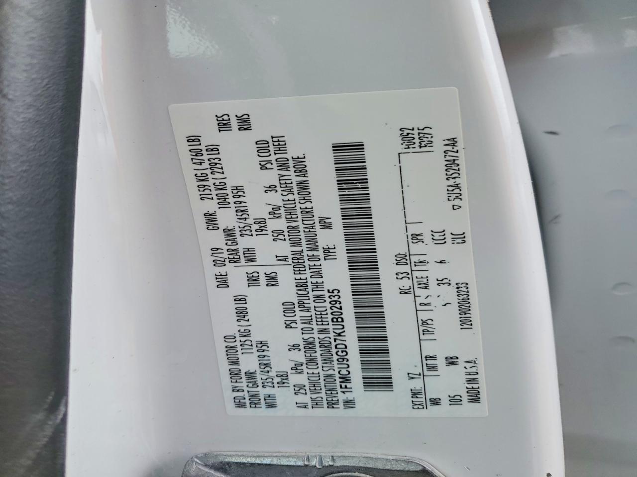 2019 FORD ESCAPE SE photo 25