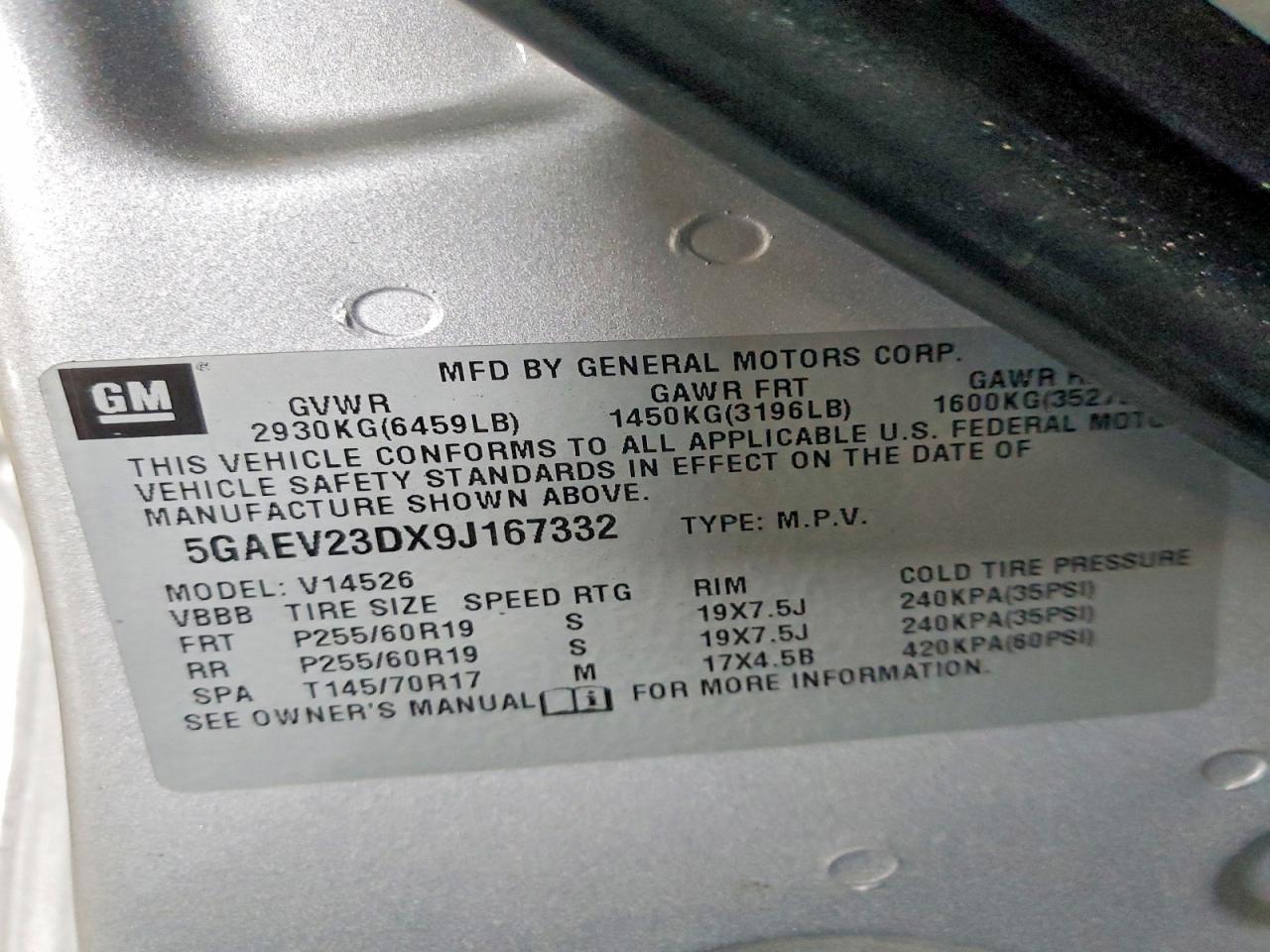 2009 BUICK ENCLAVE CXL photo 12