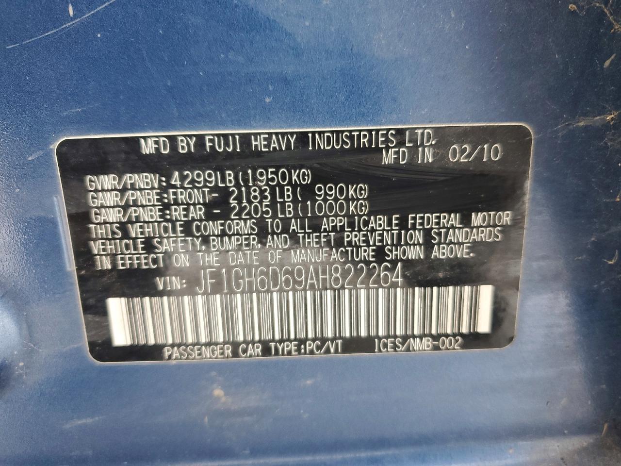 2010 SUBARU IMPREZA OUTBACK SPORT photo 37