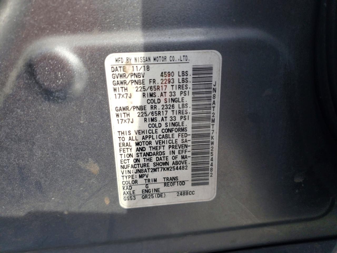 2019 NISSAN ROGUE S photo 37