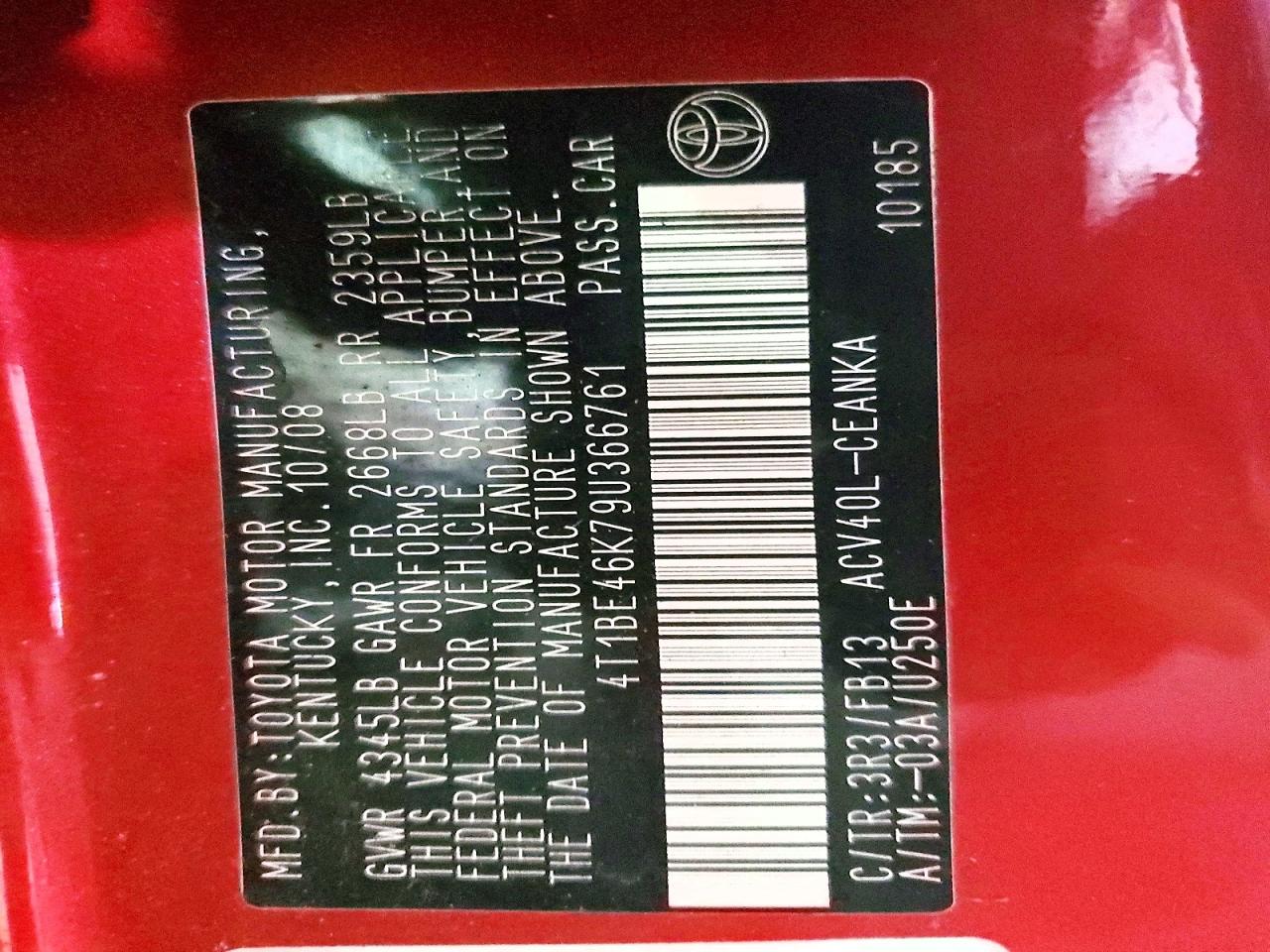 2009 TOYOTA CAMRY BASE photo 23