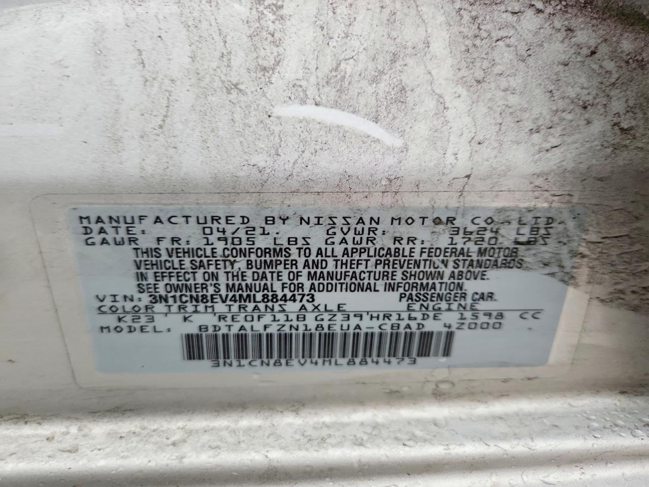 2021 NISSAN VERSA SV photo 34